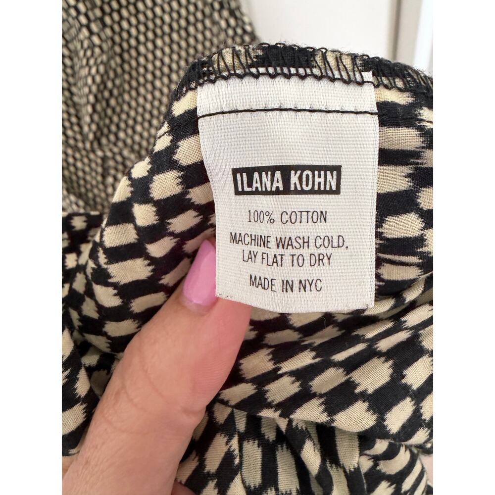 Ilana Kohn Lightweight Cotton Kate Black Checker Maxi Dress Large - Picture 6 of 7